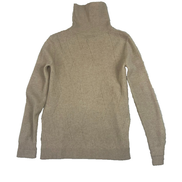 Quinn Knit Sweater Women's Size XS Turtle Neck Cream Long Sleeve Wool Cashmere - Picture 3 of 10